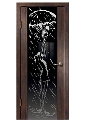 Дверь Диана ПВХ венге вертикальный стекло Мечта черное Дверная Линия